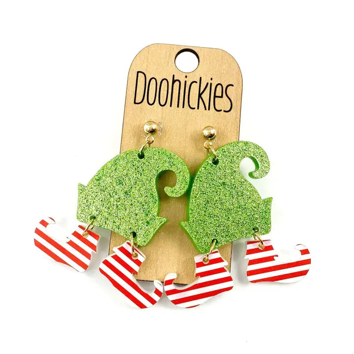 Elf Hat and Shoe Stud Earrings