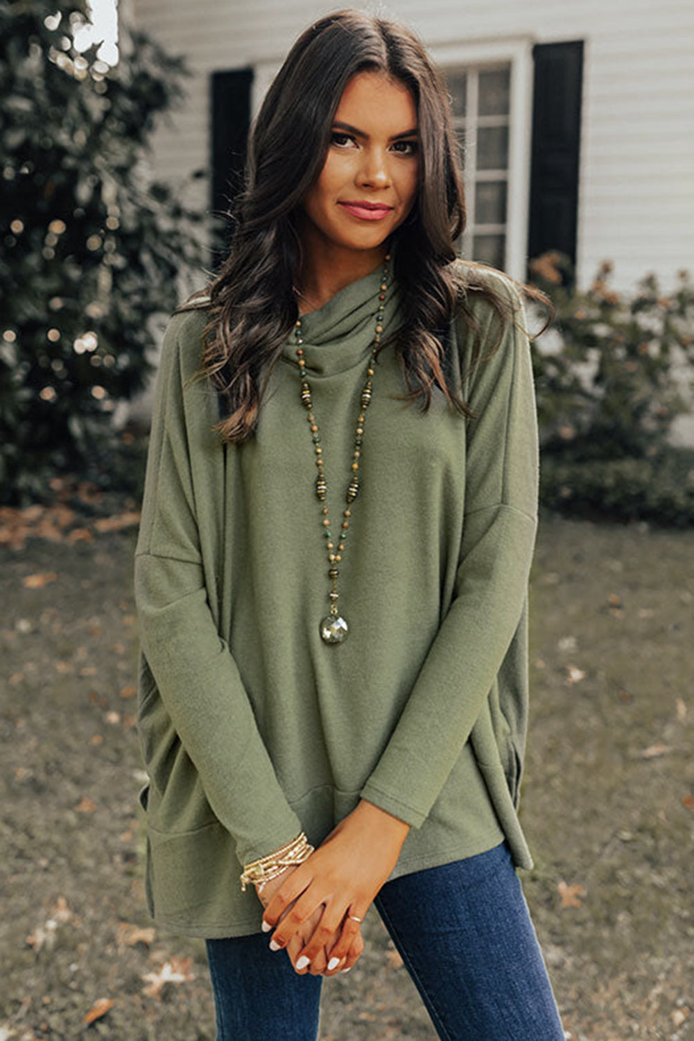 Cowl Neck Tunic Top