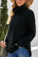 Side Slit Turtleneck Long Sleeve Sweater