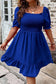 Royal Plus Size Smocked Square Neck Dress