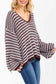 Brown Wave Knit Sweater