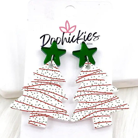 White Christmas Cake Stud Earrings