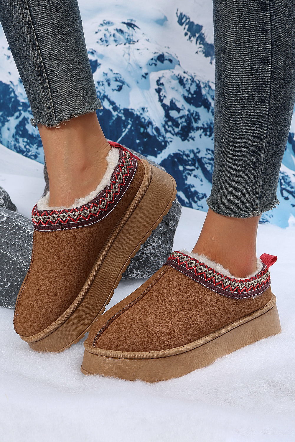 Chestnut Suede Plush Lined Booties